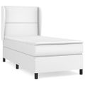 vidaXL Boxspring posteľ s matracom biela 80x200 cm umelá koža