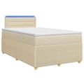 vidaXL Posteľ boxspring s matracom Krémová 120 x 190 cm Látka