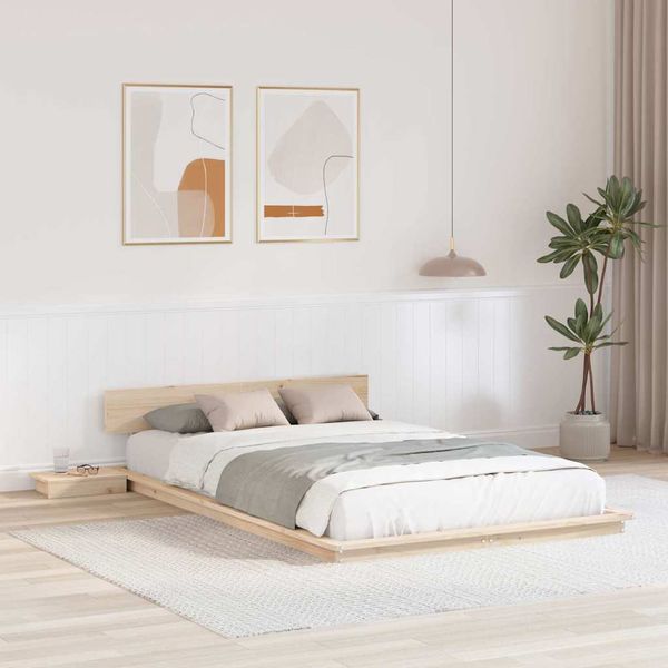 vidaXL Rám postele Hnedá 140 x 190 cm drevo