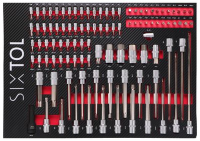 Modul s nářadím do dílenského vozíku MECHANIC TOOL TRAY 2, 102ks SIXTOL