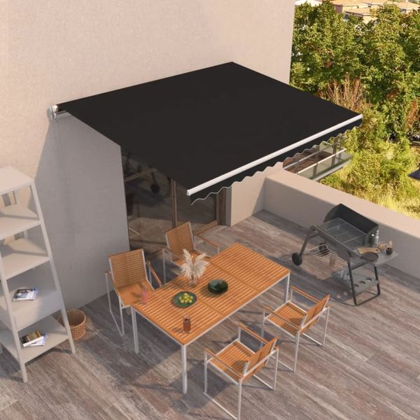 vidaXL Ručná zaťahovacia markíza 400x300 cm antracitová