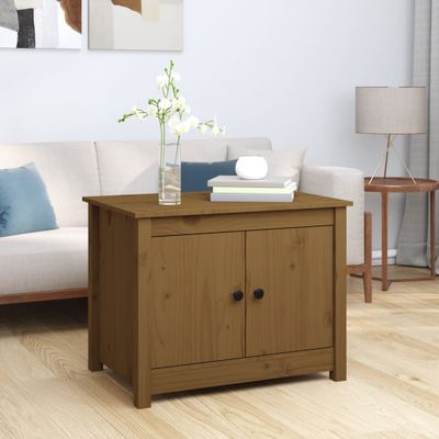 vidaXL Konferenčný stolík medovo-hnedý 71x49x55 cm borovicový masív