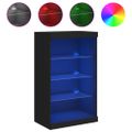 vidaXL Komoda s LED svetlami čierna 60,5x37x100 cm