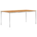 vidaXL Záhradný jedálenský stôl 180x90x75 cm, akáciový masív, oceľ