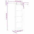 vidaXL Posuvné dvere Biela 78 x 232 cm Masívne borovicové drevo a sklo