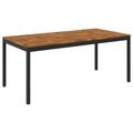 vidaXL Záhradný jedálenský stôl Prírodná a čierna 147 x 88,5 x 75 cm