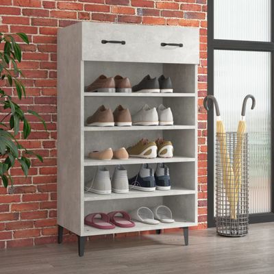vidaXL Botník betónovo sivý 60x35x105 cm spracované drevo