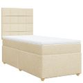 vidaXL Posteľný rám boxsping s matracom krémový 80x200 cm látka
