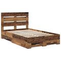 vidaXL Rám postele Staré drevo 135 x 190 cm Kompozitné drevo