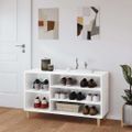 vidaXL Botník lesklý biely 102x36x60 cm spracované drevo