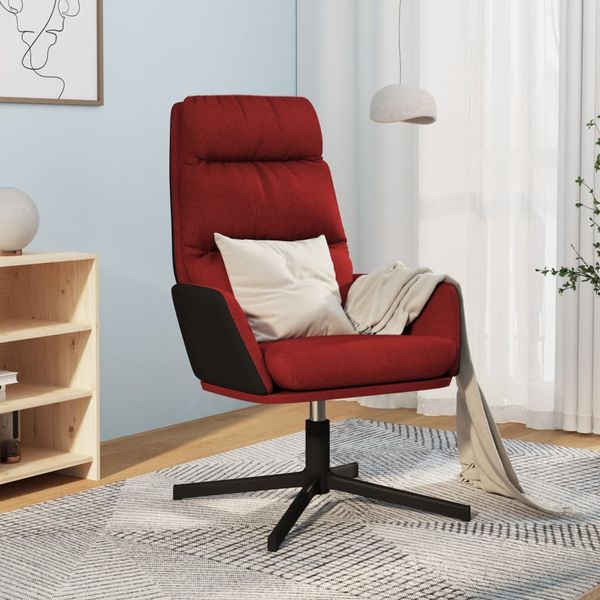 vidaXL Relaxačné kreslo vínovo-červené látkové