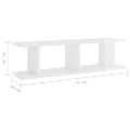 vidaXL Nástenné police 2 ks lesklé biele 75x18x20 cm spracované drevo