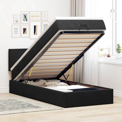 vidaXL Osmanský rám postele s matracom čierna 90x190 cm zamat