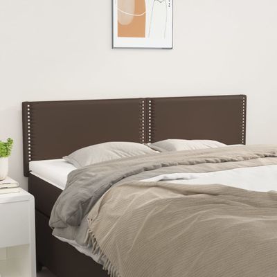 vidaXL Čelá postelí hnedé 144x5x78/88 cm umelá koža