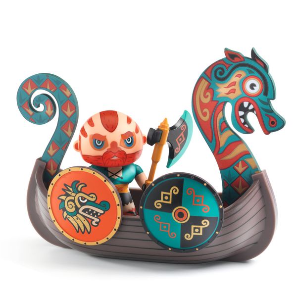 Arty Toys figúrka Viking Drak Barbarious na lodi