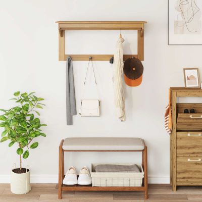 vidaXL Vešiak HILL Medová hnedá 90 x 35 x 41.5 cm Masívna borovica