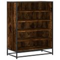 vidaXL Skrinka na topánky, tmavý dub 75x38x97,5cm kompozitné drevo+kov