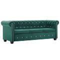 vidaXL 2-dielna sada chesterfield pohoviek zamatové čalúnenie zelená