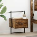 vidaXL Nočné skrinky nástenné 2 ks dymový dub 35x30x51cm kompoz. drevo