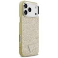 Puzdro Guess Glitter Triangle Logo MagSafe pre iPhone 17 Pro Max zlatá