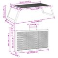 vidaXL Skladací kempingový gril 58 x 31 x 2 cm Zliatinová oceľ Čierna