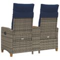 vidaXL Hojdačka s tabletou 2 -Seater 126 x 65 x 112 cm polyratan
