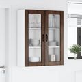 vidaXL Nástenný sklenený kabinet LUCCA Hnedý dub 80 x 31 x 100 cm