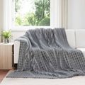 vidaXL Prikrývky na hodenie 6 ks Tmavo šedá 240 x 220 cm 9.17 kg Flís