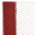 vidaXL Drôtené pletivo, oceľ potiahnutá PVC 25x1 m, červené