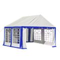 vidaXL Záhradný stan, PVC 3x4 m, modro biely