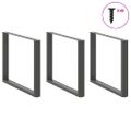 vidaXL Nohy k jedálenskému stolu v tvare U, 3 ks, antracitové, 100 x (72-73) cm, oceľ