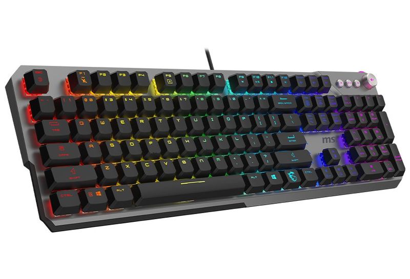 MSI herní klávesnice STRIKE 600 Silent/ drátová/ mechanická/ RGB podsvícení/ USB/ CZ+SK layout Klávesnice, herní, mechanická, drátová, RGB podsvícení, USB, CZ/SK layout, cerno-šedá