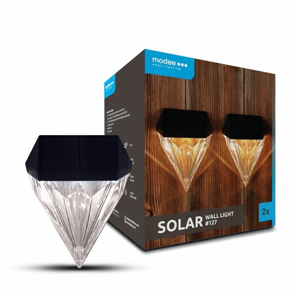 Modee Lighting nástenná solárna LED lampa 127 do exteriéru 2ks (ML-WS127)