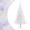 vidaXL Umelý vianočný stromček s 150 LED-i Biela 150 cm PVC a oceľ