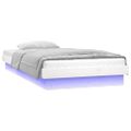 vidaXL Posteľný rám s LED biely 90x190 cm jednolôžko masívne drevo
