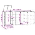 vidaXL Úložisko na 4 koše na kolieskach antracitové 276x79x117 cm oceľ