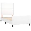 vidaXL Posteľný rám s čelom biely 90x190 cm umelá koža