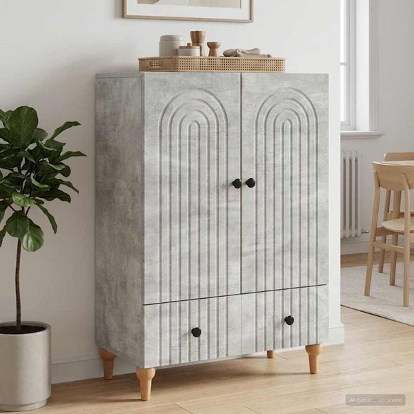 vidaXL Servírovacia skriňa so zásuvkou Betónovo sivá 66 x 34,5 x 95 cm