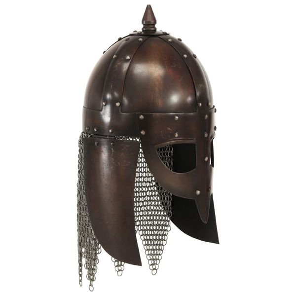 vidaXL Vikingská prilba pre LARP starožitná replika medená oceľ