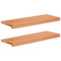 vidaXL Parapety 2 ks Lak 80 x 25 x 2 cm Masívne bukové drevo