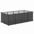 vidaXL Klietka pre malé zvieratá čierna 144x74x46,5 cm PP a oceľ