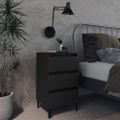 vidaXL Nočné stolíky 2 ks nohy z kovu čierne 40x35x69 cm