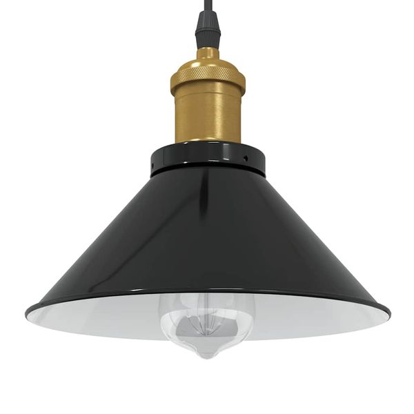 vidaXL Závesná lampa s nastaviteľnou výškou E27 lesklá čierna Ø 22 cm kovová