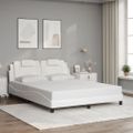 vidaXL Rám postele Viana s LED bez matraca biely 160x200 cm