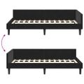 vidaXL Rohový rám postele s čelnou doskou Čierny 90 cm x 190 cm Zamat