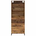 vidaXL Highboard Staré drevo 69,5 x 34 x 180 cm Kompozitné drevo