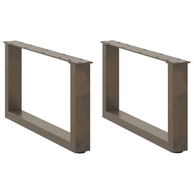 vidaXL Nohy konferenčného stolíka v tvare U, 2 ks, prírodná oceľ, 70 x (30-31) cm, oceľ