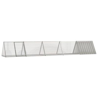 vidaXL Klietka pre králiky sivá 504,5x80,5x71 cm pozinkovaná oceľ