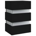 vidaXL Nočný stolík s LED, čierny 45x35x67 cm, kompozitné drevo