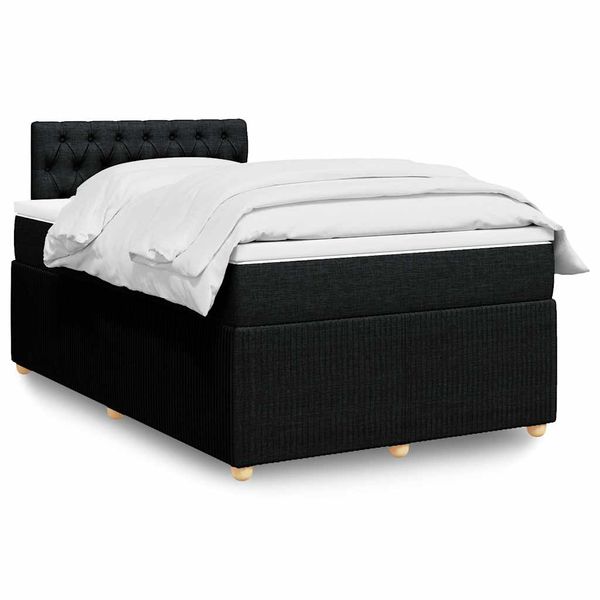 vidaXL Boxspring posteľ s matracom čierna 120x190 cm látka
